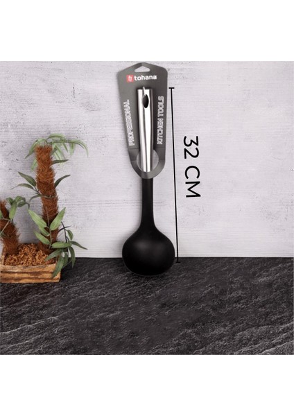 Silikon Metal Saplı Kepçe Mutfak Kepçesi 31 cm fiyatları