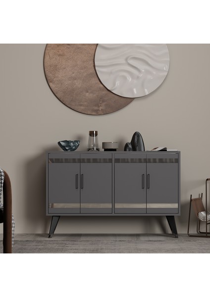 Ilda Antrasit Gümüş Pleksi Detaylı Konsol fiyatları