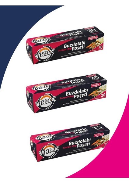 Küçük Boy + Orta Boy + Büyük Boy Buzdolabı Poşeti