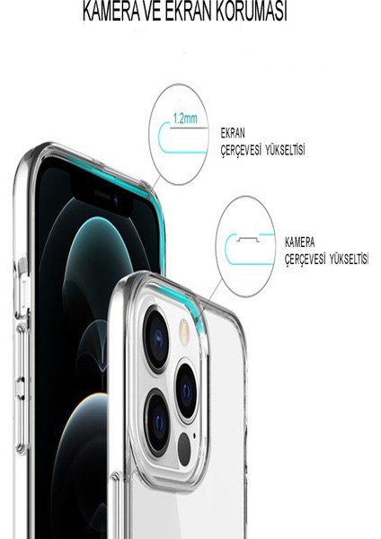 Apple iPhone 13 Kapak Sararmaz Darbe Emici Lüx Şeffaf Kılıf