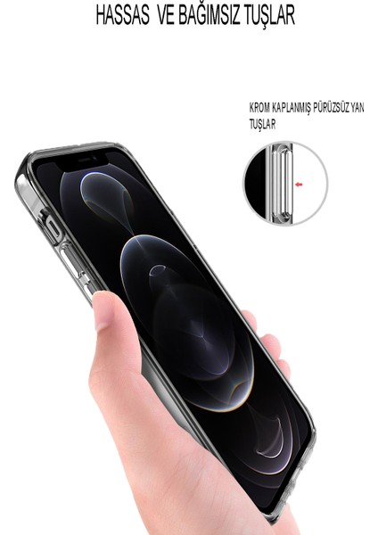 Apple iPhone 13 Kapak Sararmaz Darbe Emici Lüx Şeffaf Kılıf