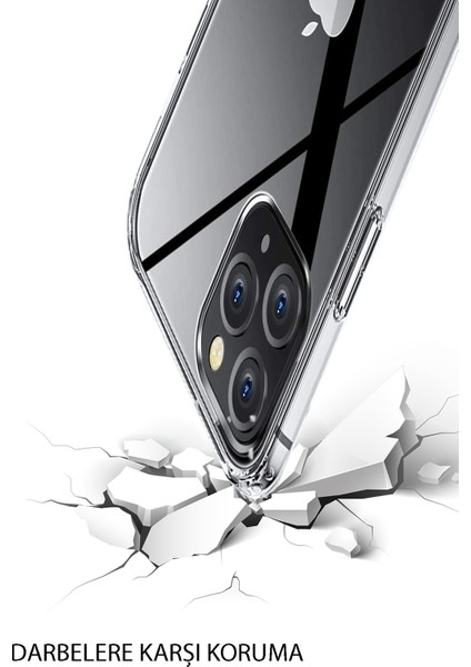 Apple iPhone 13 Kapak Sararmaz Darbe Emici Lüx Şeffaf Kılıf