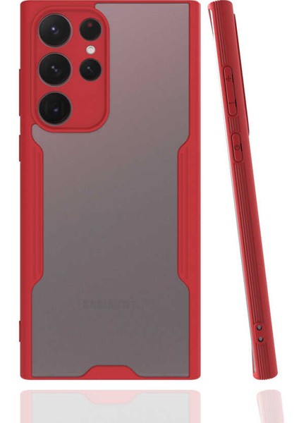 Samsung Galaxy S22 Ultra Kılıf Kamera Korumalı Colorful Kapak - Kırmızı
