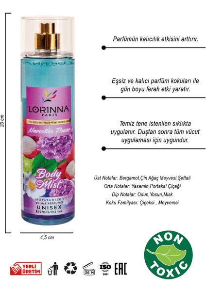 Lorınna Parıs Narcotıke Flower Body Mıst 270 ml