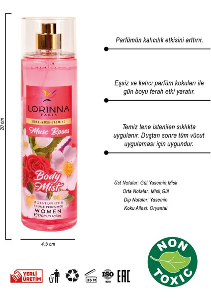 Lorınna Parıs Musc Roses Body Mıst 270 ml