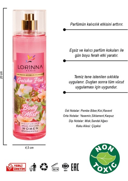 Lorınna Parıs Geısha Pınk Body Mıst 270 ml