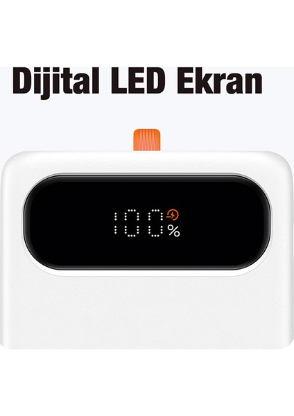 20W Dijital LED 10000mAh Powerbank Hızlı Şarj Lightning Kablolu Ppblk-02