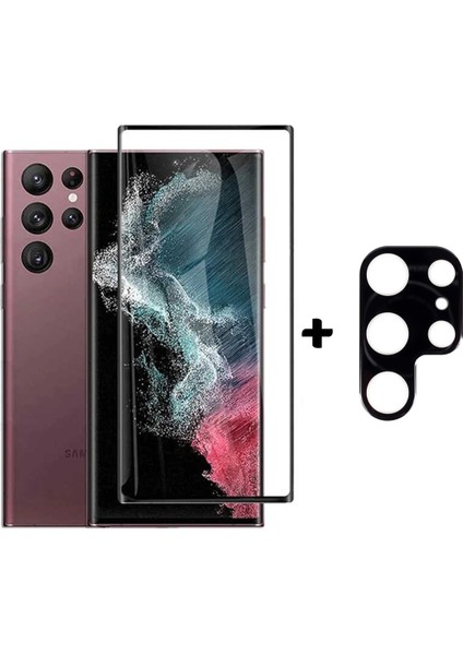 Samsung Galaxy S22 Ultra Uyumlu Tam Kaplayan Nano Esnek Ekran Koruyucu ve Arka Kamera Koruyucu