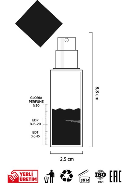 Glorıa Perfume Musc Noir 15 ml Edp Unisex Parfüm
