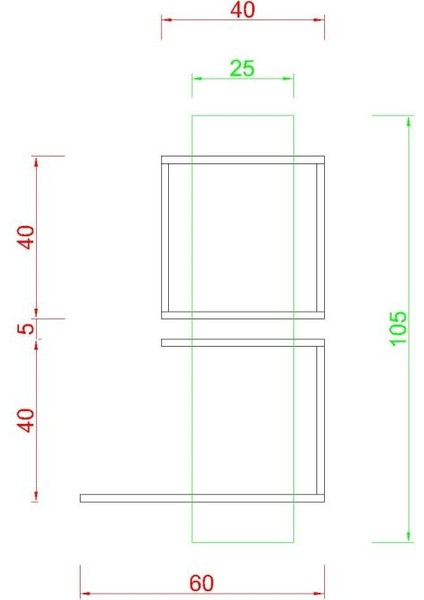 Artı Duvar Raf Set Antrasit ( Mat )
