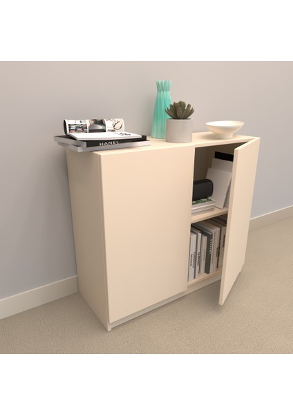 Alina Suntalam Kitaplık Ufak Boy - Kapaklı Krem ( Parlak )