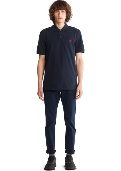 Pique Short Sleeve Erkek Lacivert T-Shirt TB0A26N44331 modelleri