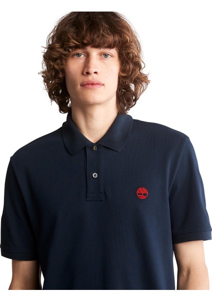 Pique Short Sleeve Erkek Lacivert T-Shirt TB0A26N44331 indirimleri