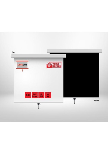 LiteOut LO240S 240x200 cm Storlu Projeksiyon Perdesi