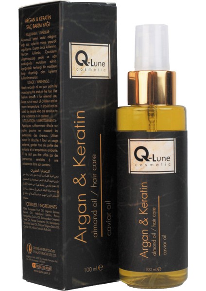 Q-Lune Cosmetic Q Lune Argan / Keratin & Havyar Bakım Yağı 100 ml