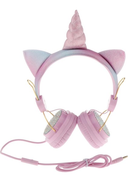 Karikatür Unicorn Kulaklık - Pembe (Yurt Dışından)