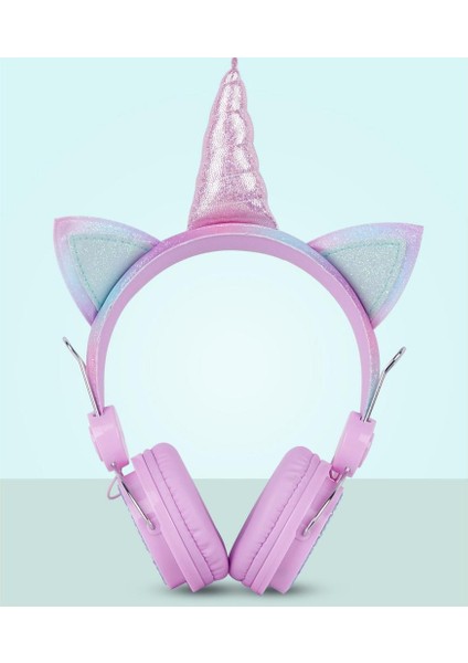 Karikatür Unicorn Kulaklık - Pembe (Yurt Dışından)