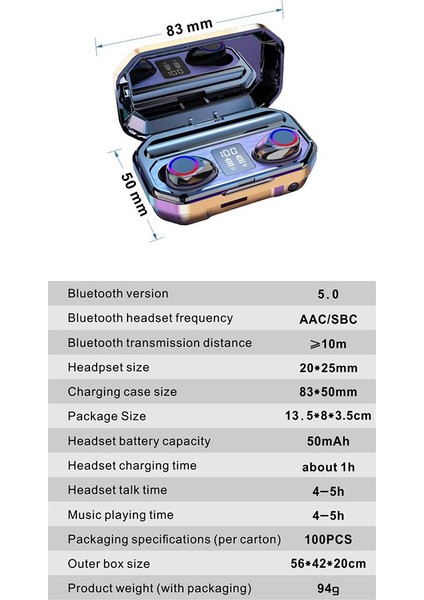 Bluetooth Kulakiçi Kulaklık - Siyah (Yurt Dışından)