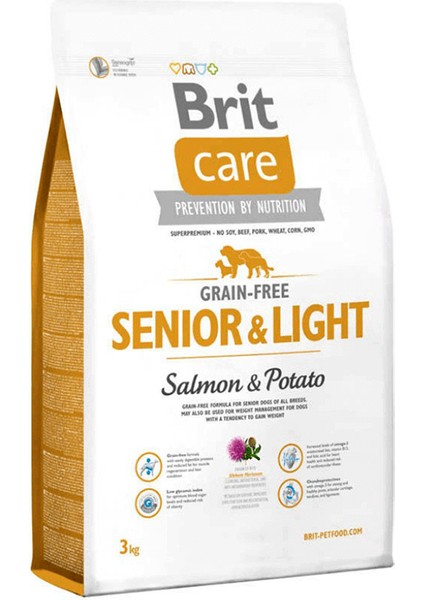 Brit Care Senior Light Tahılsız Somonlu Yaşlı Diyet Köpek Maması 3 kg