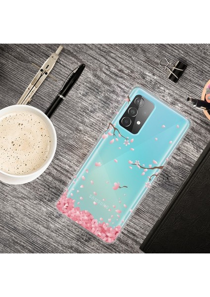 Galaxy A13 Için Darbe Emici Esnek Tpu Şeffaf Baskılı Telefon Kılıfı - Çiçekler (Yurt Dışından)