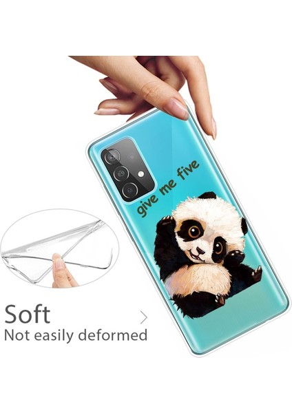 Galaxy A13 Için Darbe Emici Esnek Tpu Şeffaf Baskılı Telefon Kılıfı - Panda (Yurt Dışından)
