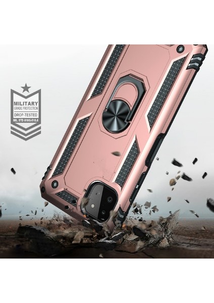 Galaxy A22 5g Için Darbeye Dayanıklı Halka Standlı Pc + Tpu Telefon Kılıfı - Rose Gold (Yurt Dışından) indirimleri