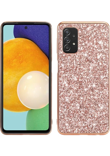 Galaxy A32 Için Parlak Tasarım Tpu + Pc Düşmeye Dayanıklı Kılıf - Rose Gold (Yurt Dışından)