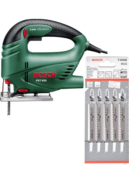 Pst 650 Compact 500 W Dekupaj Testere Makinası + 5'li T308B Ahşap Temiz Kesim Testere Bıçağı