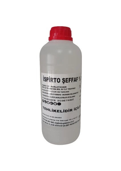 1 Litre Şeffaf İspirto