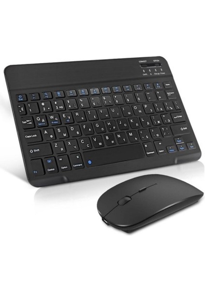 Samsung Galaxy Tab Active 3 T577 Tablet Için Uyumlu Slim Şarjlı Bluetooth Klavye ve Mouse Seti