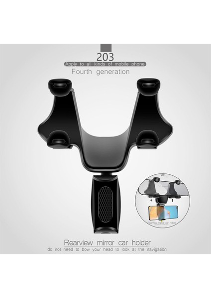 Otomobil Araç Dikiz Aynası Telefon Tutucu - Siyah (Yurt Dışından) fırsatları