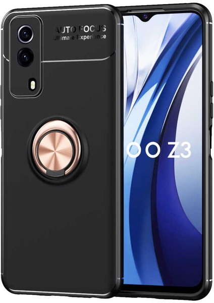 - Vivo Y53S 4g - Kılıf Yüzüklü Auto Focus Ravel Karbon Silikon Kapak