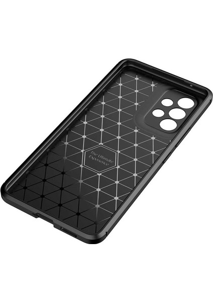 Case 4U A73 Uyumlu Kılıf Rugged Armor Karbon Desenli Lüx Negro Silikon Arka KapakLacivert