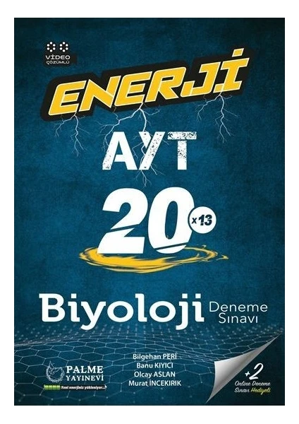 Palme Yayıncılık YKS AYT Enerji Biyoloji 20 x 13 Deneme Sınavı Video Çözümlü