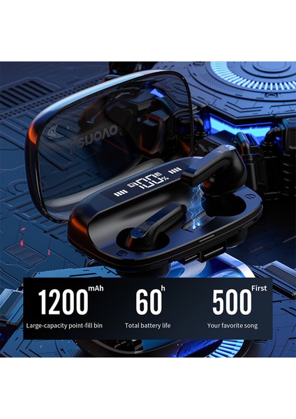 QT81 Bluetooth 5.0 Kablosuz Kulaklık - Siyah (Yurt Dışından)