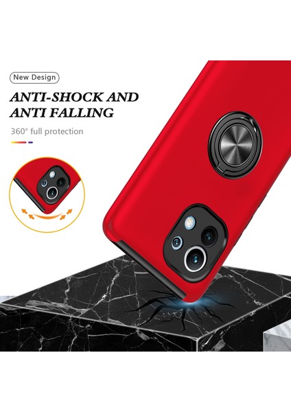 Görünmez Halka Tutucu ile Xiaomi Mi 11 Pc + Tpu Darbeye Dayanıklı Manyetik Telefon Kılıfı Için modelleri
