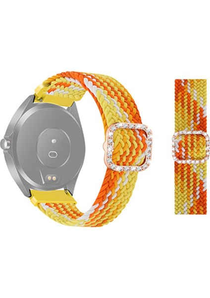 Garmin Venu 2/samsung Dişli S3/xiaomi Haylou Rs3 22MM Evrensel Ayarlanabilir Örgülü Elastik Elmas Toka Yedek Kayış Kordonlu Saat