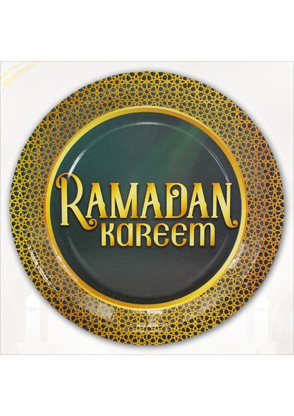 Ramadan Kareem 22 cm Karton Tabak - 8 Adet