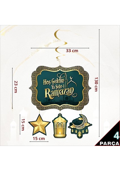 Hoşgeldin Ramazan Tavan Süsü - 130 cm x 33 cm
