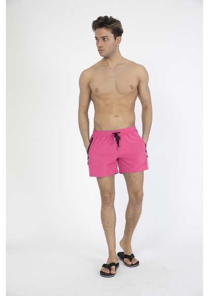 Erkek Likralı Deniz Şort C12201 Pembe