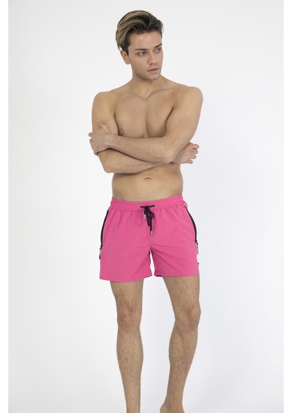 Erkek Likralı Deniz Şort C12201 Pembe