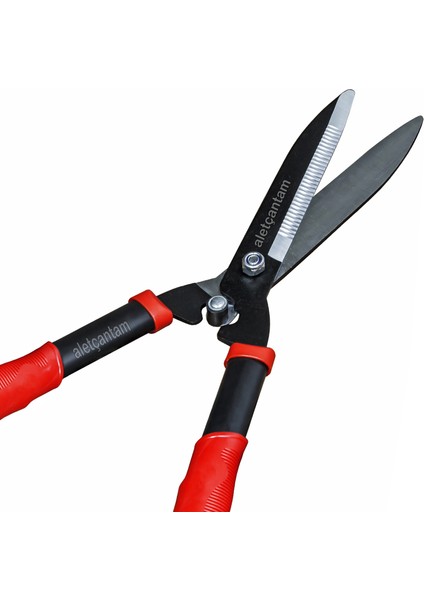 Çim Biçme Makası Metal Saplı Çimen Makası (Tırtırlı Ağız)