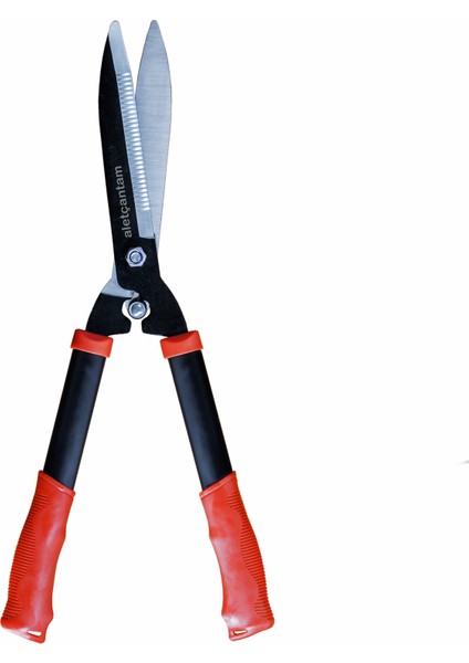 Çim Biçme Makası Metal Saplı Çimen Makası (Tırtırlı Ağız)