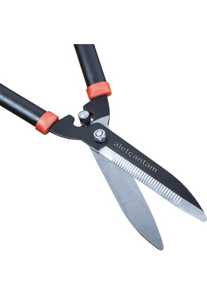 Çim Biçme Makası Metal Saplı Çimen Makası (Tırtırlı Ağız)