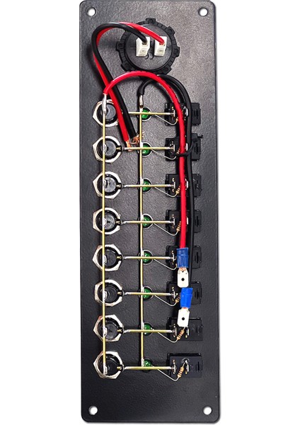Switch Panel 8 Anahtar Usb 3.0 Type-C Soketli Kontrol Paneli 12-24V Panel Ölçüsü 250x80mm