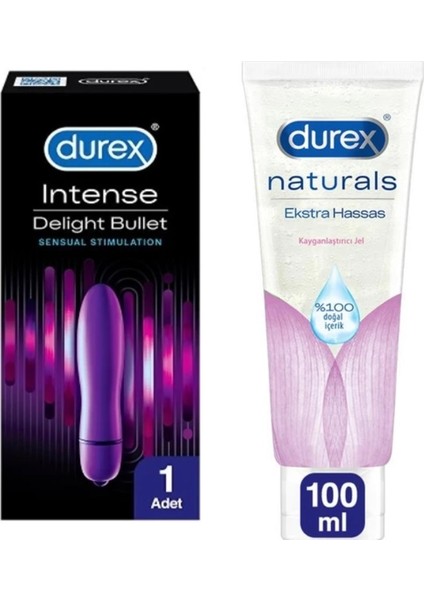 Intense Delight Bullet Titreşimli Vibratör +Durex Jel Naturals Extra Hassas 100 ml