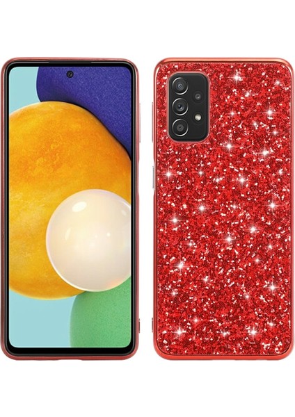 Galaxy A32 5G/M32 5g Için Parlak Tasarım Tpu + Pc Düşmeye Dayanıklı Kılıf - Kırmızı (Yurt Dışından)