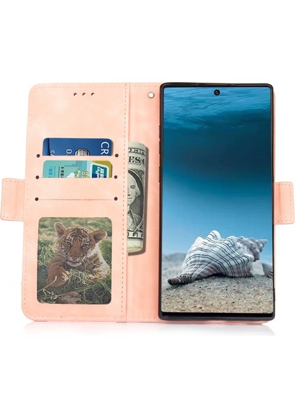 Galaxy Note 10 Plus 5g Için Deri Kart Yuvalı ve Standlı Telefon Kılıfı - Pudra Pembe (Yurt Dışından)