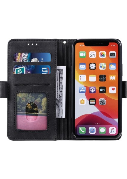 Apple iPhone 12 Pro Için Vintage Tarz Deri Standlı Telefon Kılıfı - Siyah (Yurt Dışından) indirimleri