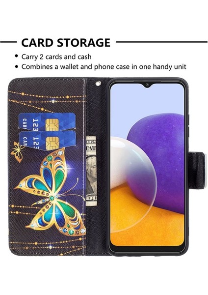 Samsung Galaxy A22 5g Için Cüzdan Tasarım Renkli Desenli Deri Telefon Kılıfı (Yurt Dışından) indirimleri